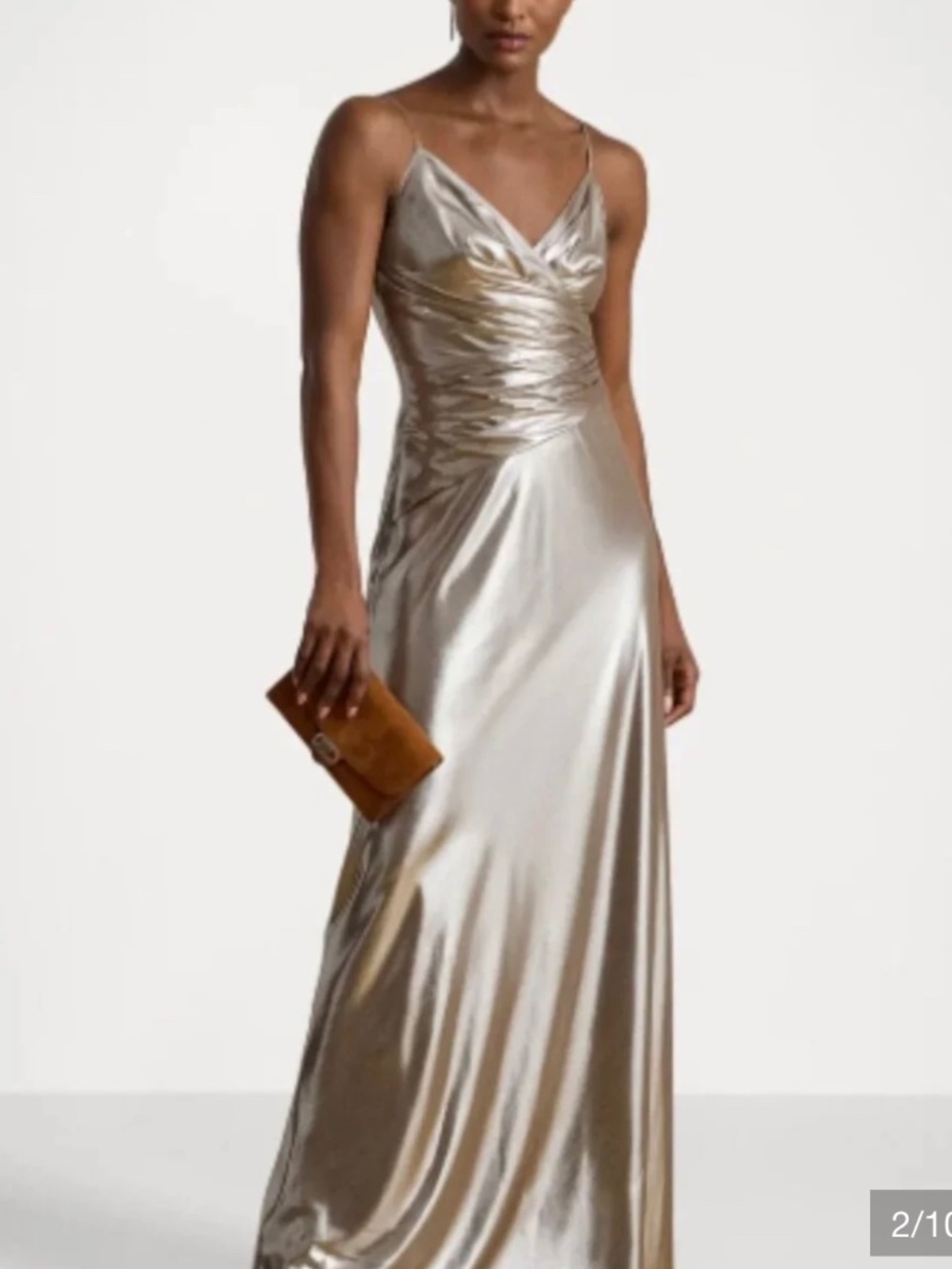 Lauren Ralph Lauren Liquid Metallic Maxi Dress Size 16 NWT